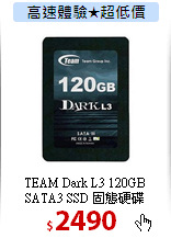 TEAM Dark L3 120GB<BR>
SATA3 SSD 固態硬碟