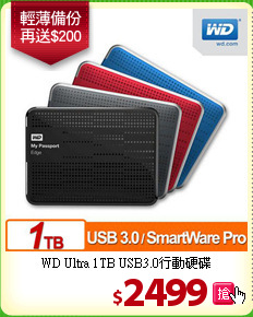 WD Ultra 1TB USB3.0行動硬碟