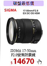 SIGMA 17-50mm<BR>F2.8變焦防震鏡