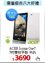 ACER Iconia One7<br> 
7吋雙核平板 WiFi