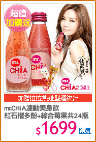 mr.CHiA濾動美身飲
紅石榴多酚+綜合莓果共24瓶