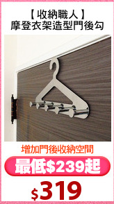 【收納職人】
摩登衣架造型門後勾