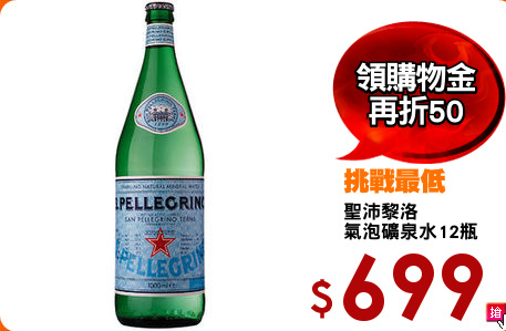 聖沛黎洛
氣泡礦泉水12瓶