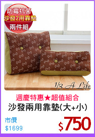 沙發兩用靠墊(大+小)