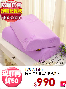1/3 A Life<BR>
防霉蹣舒眠記憶枕2入
