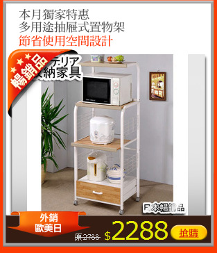 本月獨家特惠
多用途抽屜式置物架