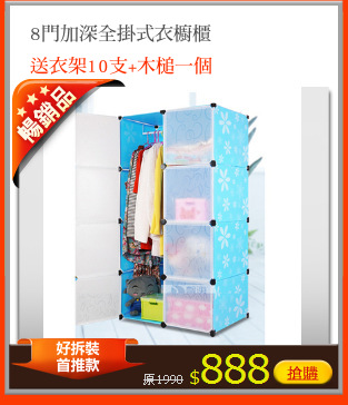 8門加深全掛式衣櫥櫃