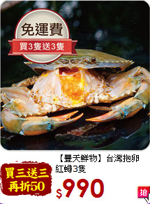 【豐天鮮物】台灣抱卵<br>紅蟳3隻