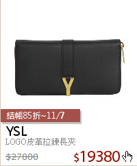 LOGO皮革拉鍊長夾