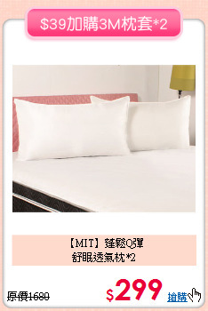 【MIT】蓬鬆Q彈<BR>
舒眠透氣枕*2