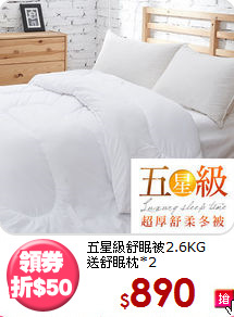 五星級舒眠被2.6KG<BR>
送舒眠枕*2