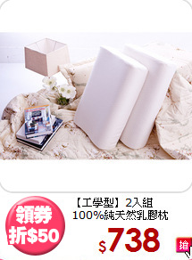 【工學型】2入組<BR>
100%純天然乳膠枕