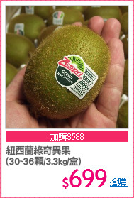 紐西蘭綠奇異果
(30~36顆/3.3kg/盒)
