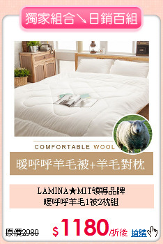 LAMINA★MIT領導品牌<BR>
暖呼呼羊毛1被2枕組
