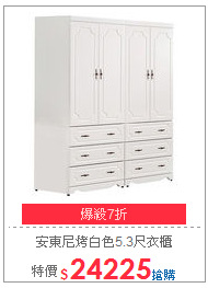 安東尼烤白色5.3尺衣櫃