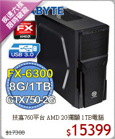 技嘉760平台 AMD 
2G獨顯 1TB電腦