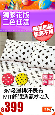 3M吸濕排汗表布
MIT舒眠透氣枕-2入