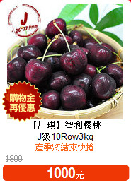 【川琪】智利櫻桃<BR>J級10Row3kg