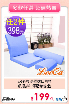3M表布 美國進口內材<BR>
吸濕排汗釋壓靠枕/墊