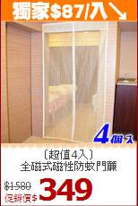 〔超值4入〕<BR>全磁式磁性防蚊門簾
