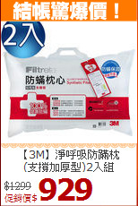 【3M】淨呼吸防蹣枕<BR>
(支撐加厚型)2入組
