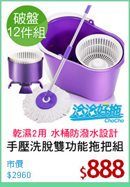 手壓洗脫雙功能拖把組