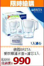 德國BRITA <BR>
愛奴娜濾水壺+濾芯1入