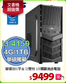 華碩H81平台 I3雙核 
1G獨顯燒錄電腦