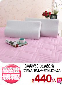 【契斯特】完美弧度<BR>
防蹣人體工學記憶枕-2入
