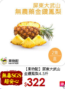 【果物配】屏東大武山<br>金鑽鳳梨4.5斤
