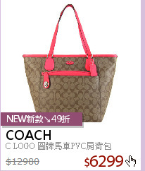 C LOGO 圓牌馬車PVC肩背包