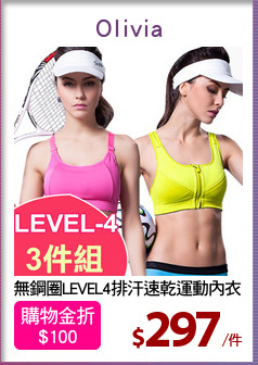 無鋼圈LEVEL4排汗速乾運動內衣