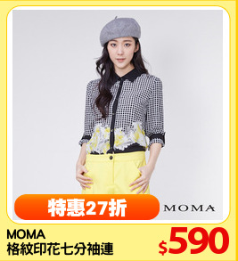 MOMA
格紋印花七分袖連身褲