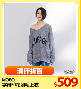 MOBO 
字母印花刷毛上衣