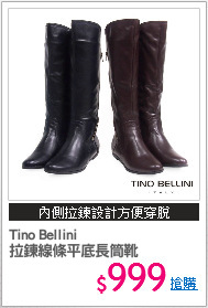 Tino Bellini 
拉鍊線條平底長筒靴