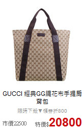 GUCCI 
經典GG緹花布手提肩背包