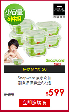 Snapware 康寧密扣<br>
副食品保鮮盒6入組