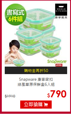 Snapware 康寧密扣<br>
綠風草原保鮮盒6入組