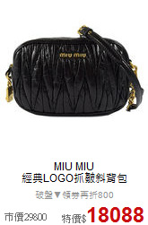 MIU MIU<BR>
經典LOGO抓皺斜背包