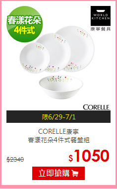 CORELLE康寧<br>春漾花朵4件式餐盤組