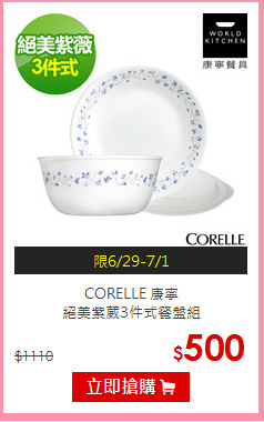 CORELLE 康寧<br>絕美紫葳3件式餐盤組