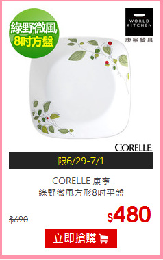 CORELLE 康寧<br>綠野微風方形8吋平盤