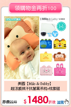 美國【Milo & Gabby】<br>
超涼感排汗抗菌黑米枕+枕套組