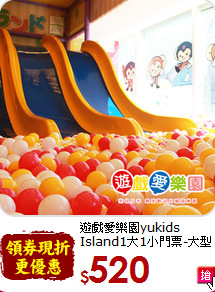 遊戲愛樂園yukids Island1大1小門票-大型(一套2張)