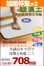 外銷日本 大尺寸<BR>
珪藻土地墊-二入