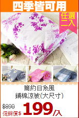 簡約日系風<BR>
鋪棉涼被(大尺寸)