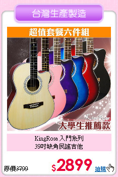 KingRosa 入門系列<br>
 39吋缺角民謠吉他