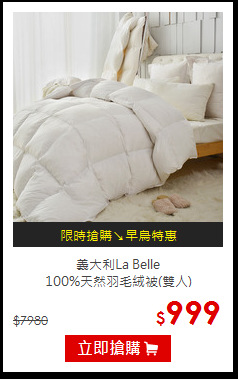 義大利La Belle<BR>
100%天然羽毛絨被(雙人)