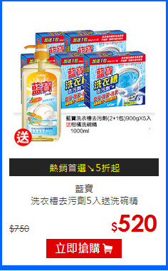 藍寶<br>洗衣槽去污劑5入送洗碗精