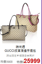 時尚週<BR>
GUCCI皮革滾邊手提包